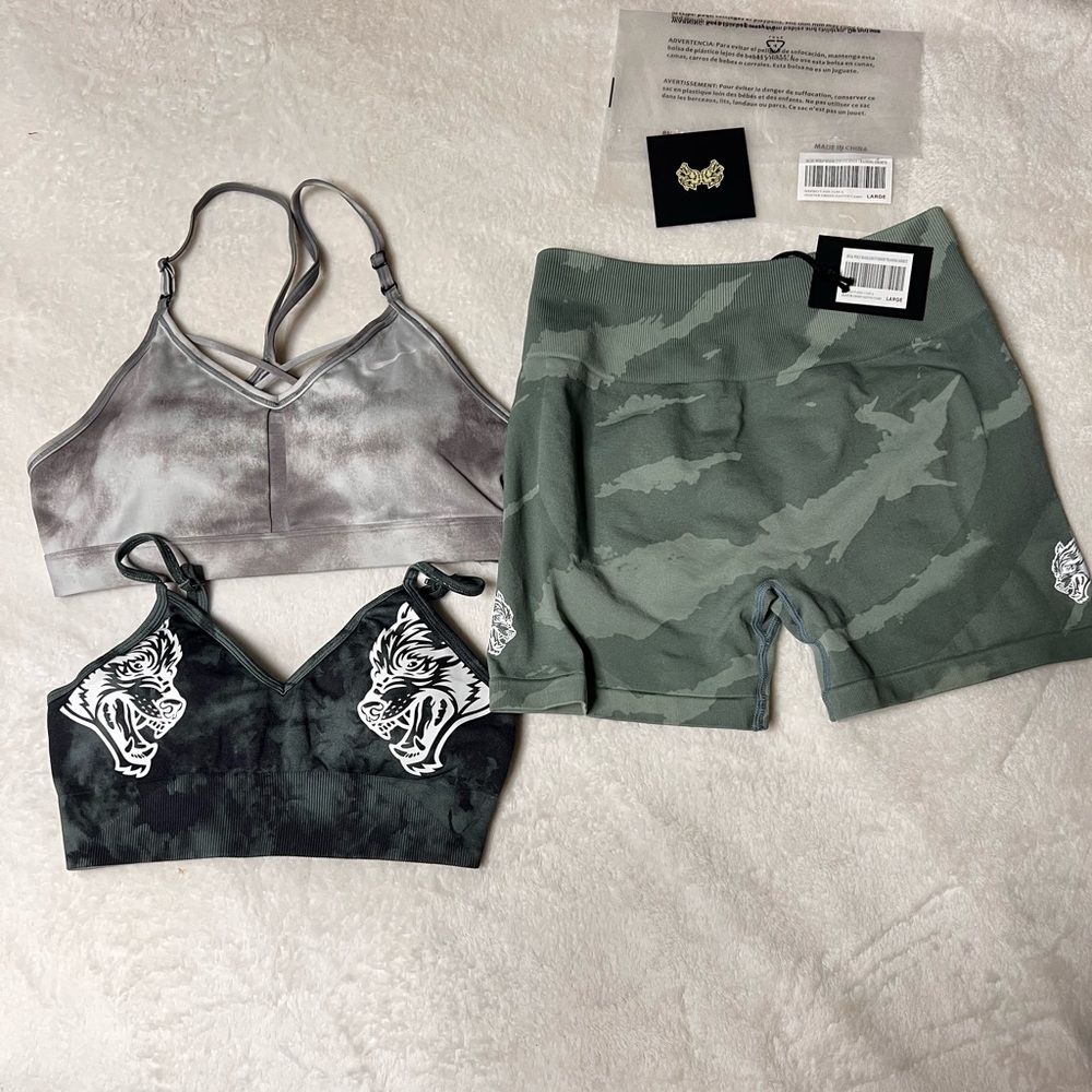 Darc Sport Hunter Green Camo Shorts + 2 bra
